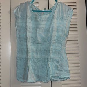 Lauren Conrad sleeveless light blue shirt